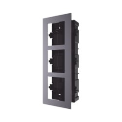 HIKVISION DS-KD-ACF3 Marco de Instalación Empotrado / 3 Espacios para Módulos de Videoportero / Tapa de Aluminio / Rango Térmico -40°C a +60°C / IP Resistente a Humedad 10%-95%
