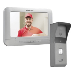HIKVISION DS-KIS203-T/K Kit de Videoportero Analógico / Pantalla LCD 7" / Cámara Pinhole 720x576 / Ángulo 98° / IP65 / 12 VDC