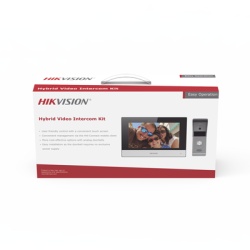 HIKVISION DS-KIS303-P Kit de Videoportero Analogico de Metal / IP a 4 Hilos con Funcion de Llamada a App Hik-Connect / Monitor se Conecta a Internet por Cable o WiFi y por 4 Hilos al Frente de Calle I
