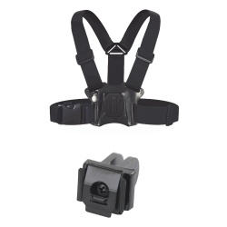HIKVISION DS-MH1711-HM/K Arnés de Pecho / Hebilla Telescópica Ajustable / Conexión Enchufable / Color Negro / Incluye Adaptador