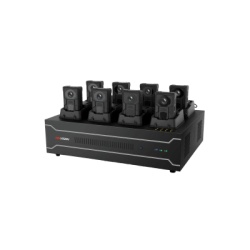 HIKVISION DS-MH4172I Estacion de Acoplamiento para Camaras Corporales DS-MH4172I / Carga y Recopilacion de Datos para 8 Camaras / 4 HDD de 2 TB a 6 TB / Interfaz USB 3.0 y Ethernet / Compatible con Wi