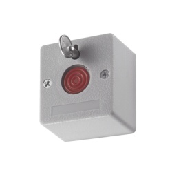 HIKVISION DS-PD1-EB Boton de Panico Cableado / Compatible con Cualquier Panel de Alarma / LLave de Seguridad / NA/NC / Material Retardante al Fuego (ABS)