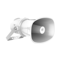 HIKVISION DS-QAZ1307G1T-E Altavoz IP Tipo Trompeta | 7 Watts | PoE+ | Integracion con Hik-Central Professional | Reproduccion de Audio via Red | IP67 | Salida de 12 VCD | Metal | compatible con Hik-Co