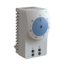 HOFFMAN ATEMNOF Termostato/Interruptor Para Control de Temperatura en Grados Fahrenheit Para Uso con Ventiladores Con Terminales de Conexion y Clip para Riel Din de 35 mm Color Gris Claro