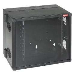 HOFFMAN EWMW242825 Gabinete AccessPlus de 12 UR Montaje en Pared de 19in Rieles Numerados y Roscados #10-32 Puerta con Ventana de Seguridad 700 mm de Ancho 637 mm de Profundidad Color Negro
