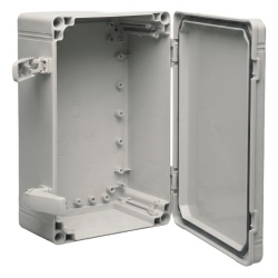 HOFFMAN Q302018ABI Gabinete QLine I Tipo 4X / 300 x 200 x 180 mm (11.81 x 7.87 x 7.09 in) / ABS / IP66 / Tapa Opaca con Tornillos / Montaje 280 x 180 mm / Gris RAL 7035