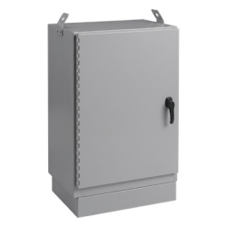 HOFFMAN T503044FTTXDA Gabinete para Exterior Tipo 4X Doble Puerta de 10 UR / Aluminio Soldado / 762 x 762 x 1118 mm / Exterior IP66 / Montaje Almohadilla / Aislamiento Termico / Gris RAL 7035
