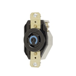 HUBBELL HUB-HBL-2320 Receptaculo de Media Vuelta Industrial para Empotrar/ 20A 250V/ 2 Polos 3 Hilos/ NEMA L6-20R / Color Negro.