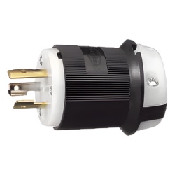HUBBELL HUB-HBL2311 Clavija Industrial con Bloqueo de Media Vuelta / 20 A 125 V CA / 2 Polos 3 Hilos / Color Blanco y Negro / Nema L5-20P. - Img 2