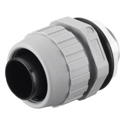 HUBBELL HUB-P075-NGYA Conector Recto de Nylon de 3/4" para Tuberia Liquidtight Polytuff.