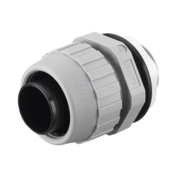 HUBBELL HUB-P075-NGYA Conector Recto de Nylon de 3/4" para Tuberia Liquidtight Polytuff.