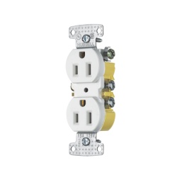 HUBBELL HUB-RR15W Contacto Duplex 15A 125V/ 2 Polos 3 Hilos/ Nema 5-15R/ Color Blanco.