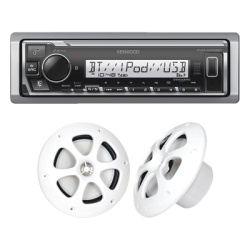 JVC KENWOOD KE/1613MRW Kit de estereo con Bluetooth KMR-M332BT | mas Par de bocinas KFC-1613MRW