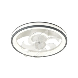 JWJ JLV-013 Ventilador de Techo con Luminario LED de 110 V CA 50/60 Hz / 88 W /4500 Lm / 6500 - 4 000 - 2 700 K /3 Tonos de Luz / 500 mm / 6 Velocidades / Dimeable /Color Blanco y Gris.