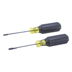 KLEIN TOOLS 85078 Juego de Desarmadores / 8 Piezas / Punta Plana 1/4'' y 5/16'' / Cabinet 3/16'' y 5/16'' / Phillips N.º 1, 2, 3 y Trompo / Mango Cushion-Grip
