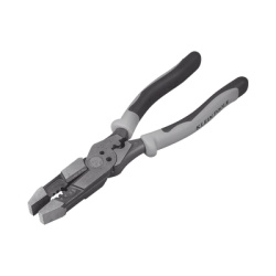 KLEIN TOOLS J215-8CR Pinza Hibrida con Ponchadora de 8". Pela Cable Solido de 10-14 AWG y Cable Trenzado de 12-16 AWG