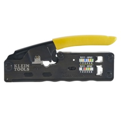 KLEIN TOOLS VDV-226-107 Ponchadora/Pelacables/Cortacables Compacta con Matraca para Conectores RJ45 y RJ11/RJ12.