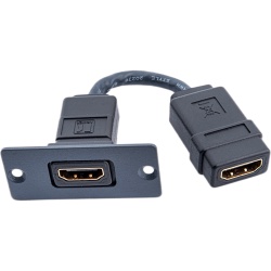 KRAMER W-H(W-HDMI)(B) Wall Plate Inserción HDMI / Espacio Simple / Conexión Frontal y Trasera / Diseño Pasivo / 5.05 x 5.80 x 2.34 cm