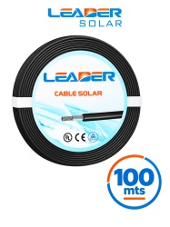 LEADER Cable Fotovoltaico UL 4703 - Carrete 100 metros lineales color negro / Calibre 8AWG XLPO / Cubierta libre de halógenos cero propagación de llama / 1500DC / MAX VOLTAJE 1800 VDC TEMPERATURA -40 °C A +120 °C