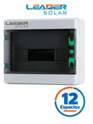 LEADER HA-12P - Caja de Distribución de 12 espacios IP65 / Uso Exterior protección UV / Ideal para Sistemas Eléctricos y Fotovoltaicos / Instalación flexible / Montaje riel din