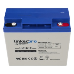 LINKEDPRO BY EPCOM LK1812 Bateria de respaldo 12 V | 18 Ah | AGM | Especial para Seguridad Electronica | UPS | Sistemas de Emergencia | Vida util 5 anos | Terminales T1