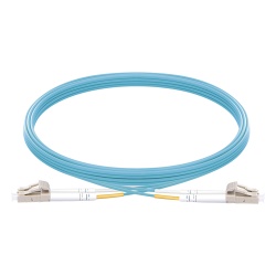LINKEDPRO BY EPCOM LP-FOM3-LCLC-R05 Jumper de Fibra Optica Multimodo OM3 50/125 LC-LC OFNR (Riser) 2.0 mm Duplex Aqua 5 Metros (16.40 Pies)