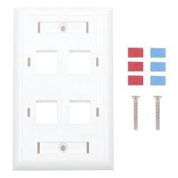 LINKEDPRO BY EPCOM LP-FP-24 Placa de Pared de 4 Puertos Keystone con Espacio para Etiqueta Color Blanco