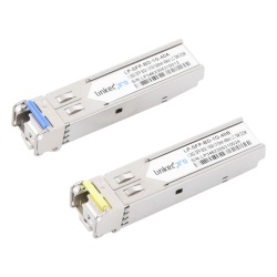LINKEDPRO BY EPCOM LP-SFP-BD-1G-40 Transceptores Opticos Bidireccionales SFP (Mini-Gbic) / Monomodo 1310 & 1550 nm / 1.25 Gbps / 1000BASE-BX / Conector LC/UPC Simplex / DDM / Hasta 40 km / 2 Piezas