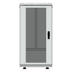 LINKEDPRO LES-60-60-24UGW Gabinete Rack 24 Unidades / 19 Pulgadas / Puerta de Cristal / Piso / Acero Calibres 16-18-20 / 750 Kg Carga / 600x605x1190 mm (23.6x23.8x46.9 in) / Vidrio con Cerradura