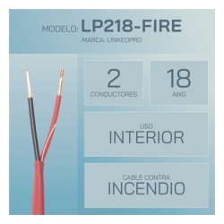 LINKEDPRO LP218-FIRE Alambre de Alarma contra Incendios - Bobina de 305 Metros (1000 Pies): 2 x 18 AWG Rojo Tipo FPLR (UL) FT4 Ideal para Sistemas de Deteccion y Evacuacion de Incendios - Img 2