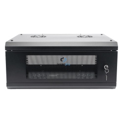 LINKEDPRO SR1904LH3GA Gabinete de Pared con Puerta de Cristal Templado 635mm de Profundidad 4U Rack de 19 Acero Reforzado