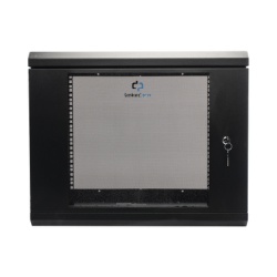 LINKEDPRO SR1909LH3GW Gabinete de Pared de 9U con Puerta de Cristal Templado 479.5 mm de Profundidad Rack de 19 Acero Reforzado Gris Mate