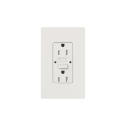 LUTRON ELECTRONICS CAR15GFSTWHS Tomacorriente 125V 15A resistente a manipulaciones color blanco.