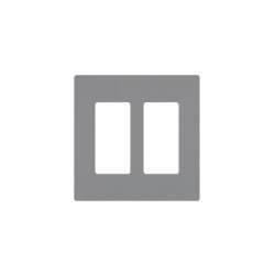 LUTRON ELECTRONICS CW2GR Tapa Color Gris para interruptor o dimmer Lutron 2 gang limpio y moderno