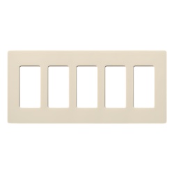 LUTRON ELECTRONICS CW5LA Placa de pared de 5 espacios (gangs) color almendra diseno modular para controles de pared