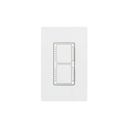 LUTRON ELECTRONICS MA-L3L3-WH Atenuador dual Maestro con dos canales independientes de 300 W para lamparas incandescentes y halogenas unipolar 120 V color blanco