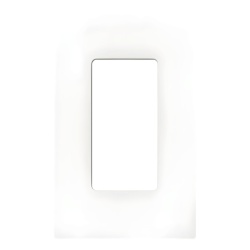 LUTRON ELECTRONICS SC1SW Placa de pared sin tornillos visibles de 1 espacio (1 gang) acabado satinado color Snow para atenuadores y controles Lutron de apertura estilo designer