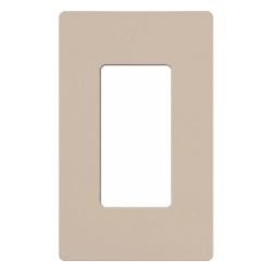 LUTRON ELECTRONICS SC1TP Placa de pared de 1 espacio sin tornillos visibles acabado satinado color taupe para atenuadores apagadores y controles Lutron de estilo Designer