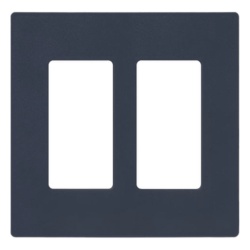 LUTRON ELECTRONICS SC2DE Placa de pared sin tornillos para interruptor o atenuador tipo decorador 2 espacios acabado satinado Deep Sea