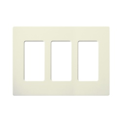 LUTRON ELECTRONICS SC3BI Tapa de pared 3 espacios linea Satin Colors diseno screwless sin tornillos visibles color Biscuit