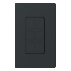 LUTRON ELECTRONICS SC6PFMN Marco de 6 puertos personalizable en campo para conectores de red fibra optica coaxial o telefono acabado satinado Midnight linea Satin Colors