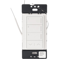 LUTRON RADIORA 3 RRSTHN3RLSW Botonera hibrida Sunnata de 3 botones con subir/bajar dimmer y teclado integrados en un solo dispositivo para RadioRA 3