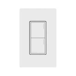 LUTRON RADIORA 3 RRSTW2BWH Teclado de pared Sunnata de 2 botones para escenas de luces persianas y ventiladores con barra luminosa ajustable color blanco para el sistema RadioRA 3