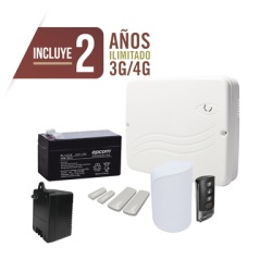 M2M SERVICES PRO4GEN2K KIT Alarma Cloud Hibrido/Comunicador 4G Lte Integrado/8 Zonas Cableadas 32 Inalambricas /Programacion 100% via WEB