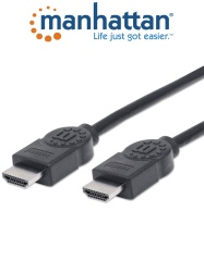 MANHATTAN MAN2760007 MANHATTAN 323239- Cable HDMI de Alta Velocidad de 5 Metros/ Resolucion 4k30Hz/ Soprota 3D/ HDMI Macho a Macho/ Soporta Canal de Retorno de Audio (ARC)/ Blindado para Reducir Inte