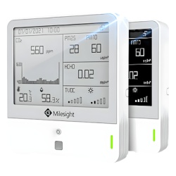 MILESIGHT AM319915M Display LoRaWAN con sensor de temperatura humedad y calidad del aire