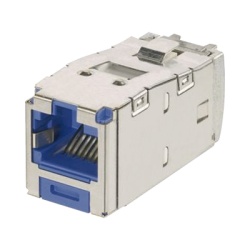 PANDUIT CJSK6X88TGBU Conector Jack RJ45 Blindado Llaveado Azul Estilo TG Mini-Com Categoria 6A de 8 Posiciones y 8 Cables Color Azul