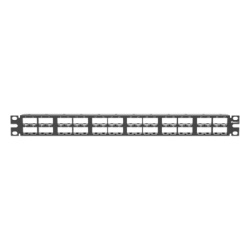 PANDUIT CPP48HDVNSWBL Panel de Parcheo Modular Mini-Com (Sin Conectores) Plano Sin Blindaje Alta Densidad Numeros Pre-impresos de 48 Puertos 1 UR