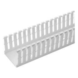 PANDUIT F2X2WH6 Canaleta Ranurada Angosta de PVC Sin tapa Tipo F 57.2 mm de Ancho 53.8 mm de Alto y 1.8 m de Largo Color Blanco