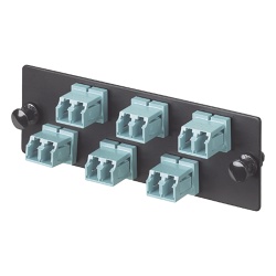 PANDUIT FAP6WAQDLCZ Placa Acopladora de Fibra Optica FAP Con 6 Conectores LC Duplex (12 Fibras) Para Fibra Multimodo OM3/OM4 Color Aqua